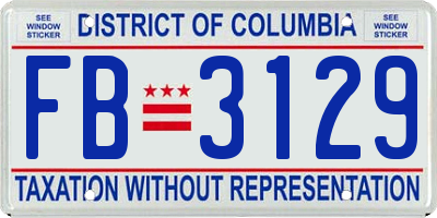 DC license plate FB3129