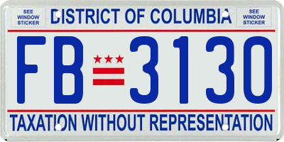 DC license plate FB3130