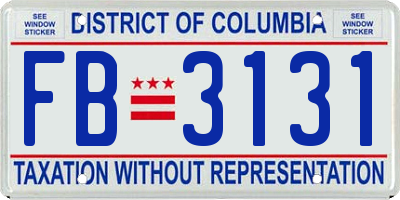 DC license plate FB3131