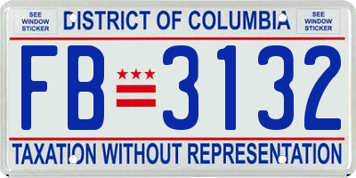 DC license plate FB3132