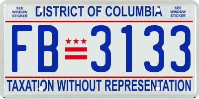 DC license plate FB3133