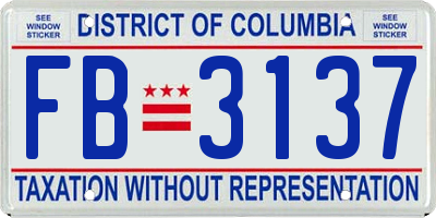 DC license plate FB3137