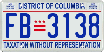 DC license plate FB3138