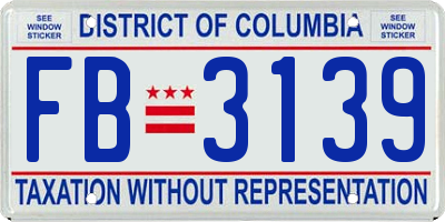 DC license plate FB3139