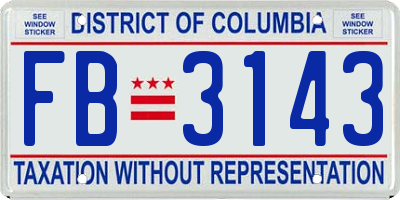 DC license plate FB3143