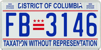 DC license plate FB3146