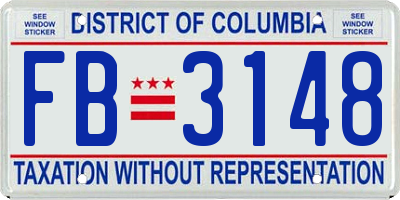 DC license plate FB3148