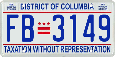 DC license plate FB3149