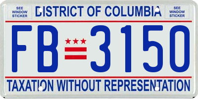 DC license plate FB3150