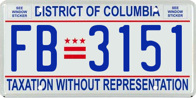 DC license plate FB3151