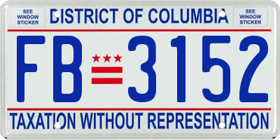 DC license plate FB3152