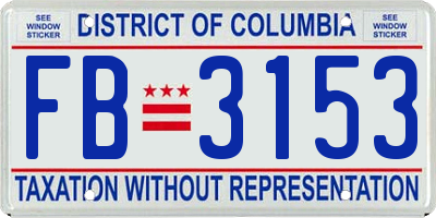 DC license plate FB3153