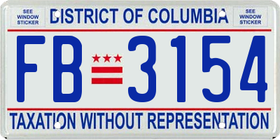 DC license plate FB3154