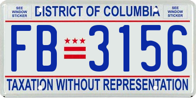 DC license plate FB3156