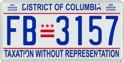 DC license plate FB3157