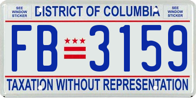 DC license plate FB3159