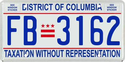 DC license plate FB3162