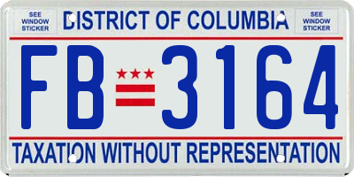 DC license plate FB3164