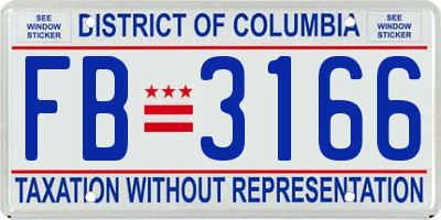 DC license plate FB3166