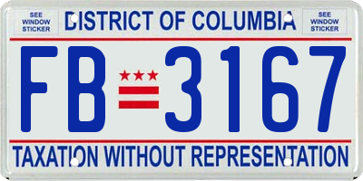 DC license plate FB3167