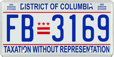 DC license plate FB3169