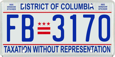 DC license plate FB3170