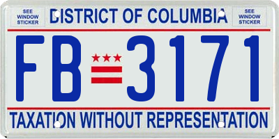 DC license plate FB3171