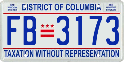 DC license plate FB3173