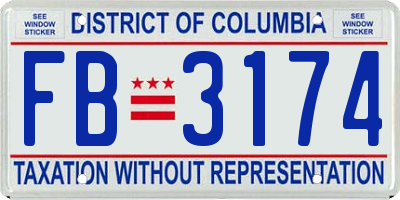 DC license plate FB3174