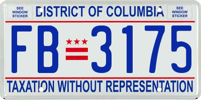 DC license plate FB3175