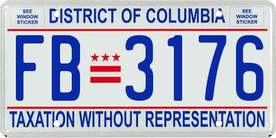 DC license plate FB3176