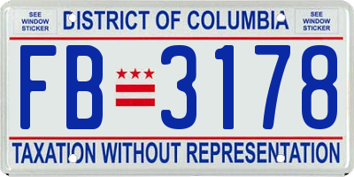 DC license plate FB3178