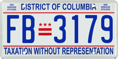 DC license plate FB3179