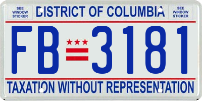 DC license plate FB3181