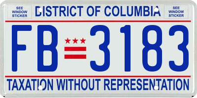 DC license plate FB3183