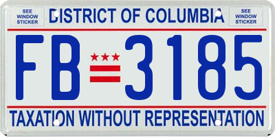 DC license plate FB3185