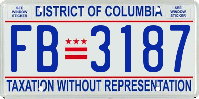 DC license plate FB3187