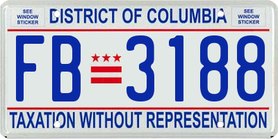 DC license plate FB3188