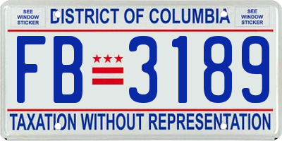 DC license plate FB3189