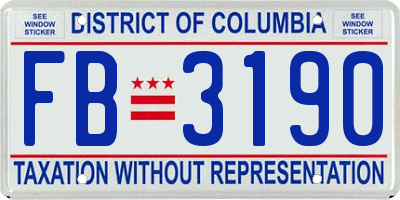 DC license plate FB3190