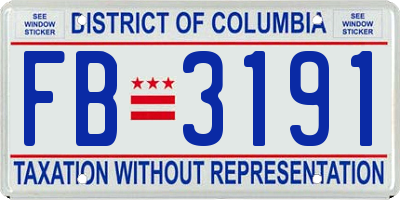 DC license plate FB3191