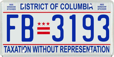 DC license plate FB3193