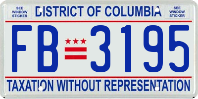 DC license plate FB3195