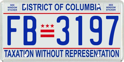 DC license plate FB3197