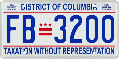 DC license plate FB3200