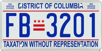 DC license plate FB3201