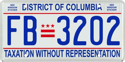 DC license plate FB3202