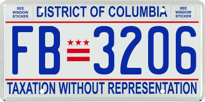 DC license plate FB3206