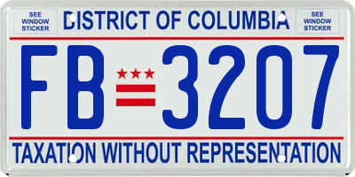 DC license plate FB3207