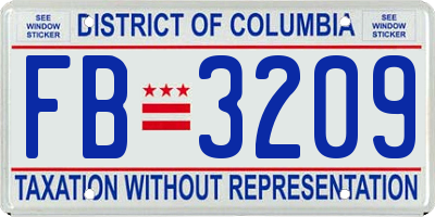 DC license plate FB3209